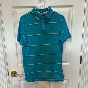Abercrombie & Fitch men’s Short Sleeve Polo Shirt - Teal with Stripes